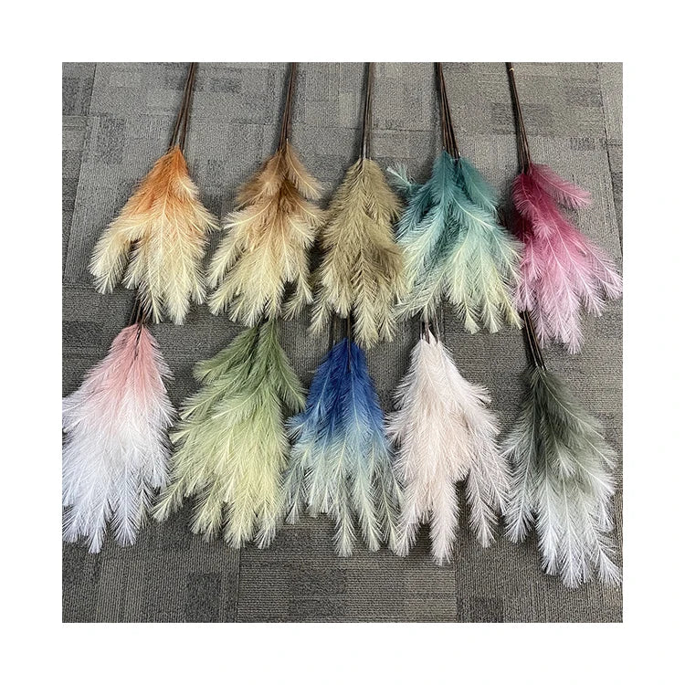 Professional Manufacture Long Christmas Six-branch Reed Decoration Artificial Feathers