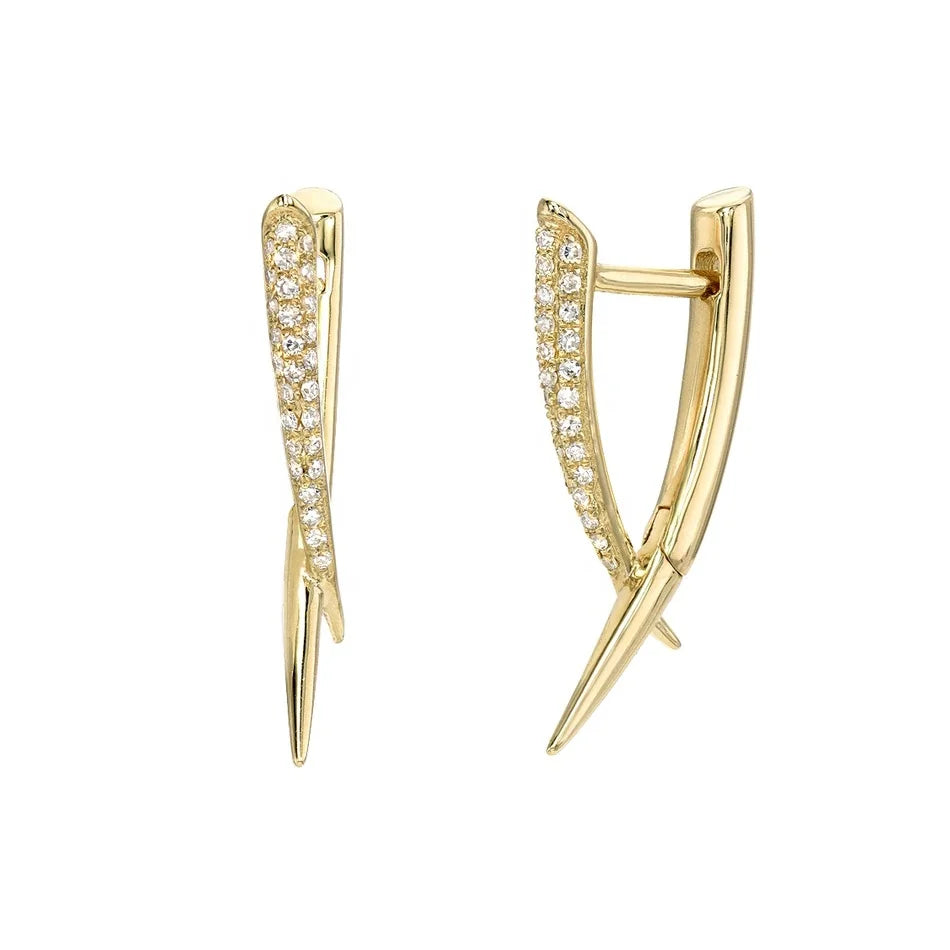 Bohemian Gold Jewelry Newest Design 925 Silver Diamond CZ Claw Hoop Earring 2020