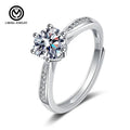 MR33 Women 925 Sterling Silver Moissanite Engagement Ring Wedding and Promise Jewelry with Non-Tarnish Finger Fit Rhodium Plated