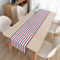 DAMAI USA Independence Day Insulated Linen Tablecloth American National Day Non-Slip Table Decorations 4th of July Table Runner