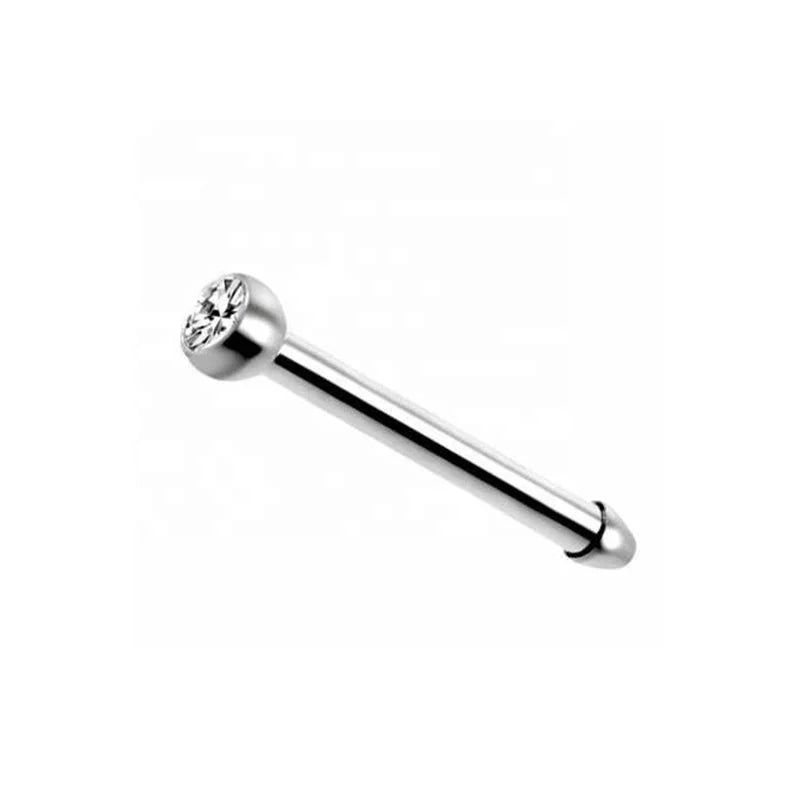 G23 Solid Titanium Jeweled Dome Nose Ring