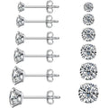 Hot Sale Jewelry 316l Surgical Stainless Steel Earrings Hypoallergenic Cubic Zirconia Cz Stud Earrings for Women Men