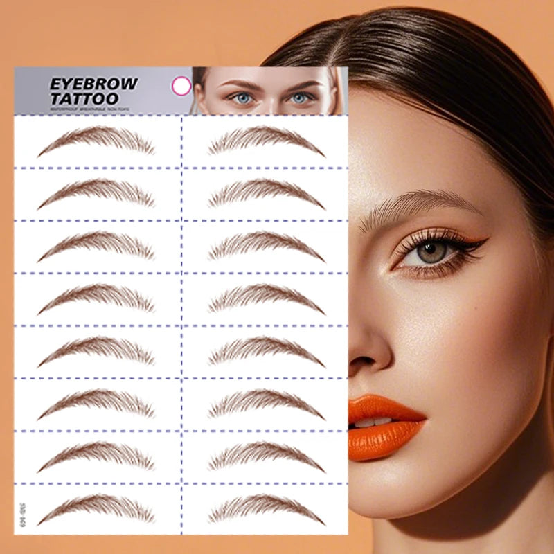 Wholesale Temporary 6D Simulation Waterproof Semi-Water Transfer Printing Embroidery Tattoo Spot Eyebrow Tattoo Sticker