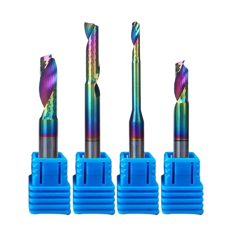 8mm Single Flute Aluminum Dedicated End Mill Cutter Door Window Router Bits Colorful Coating OEM Customized Support MOQ 10 Pcs