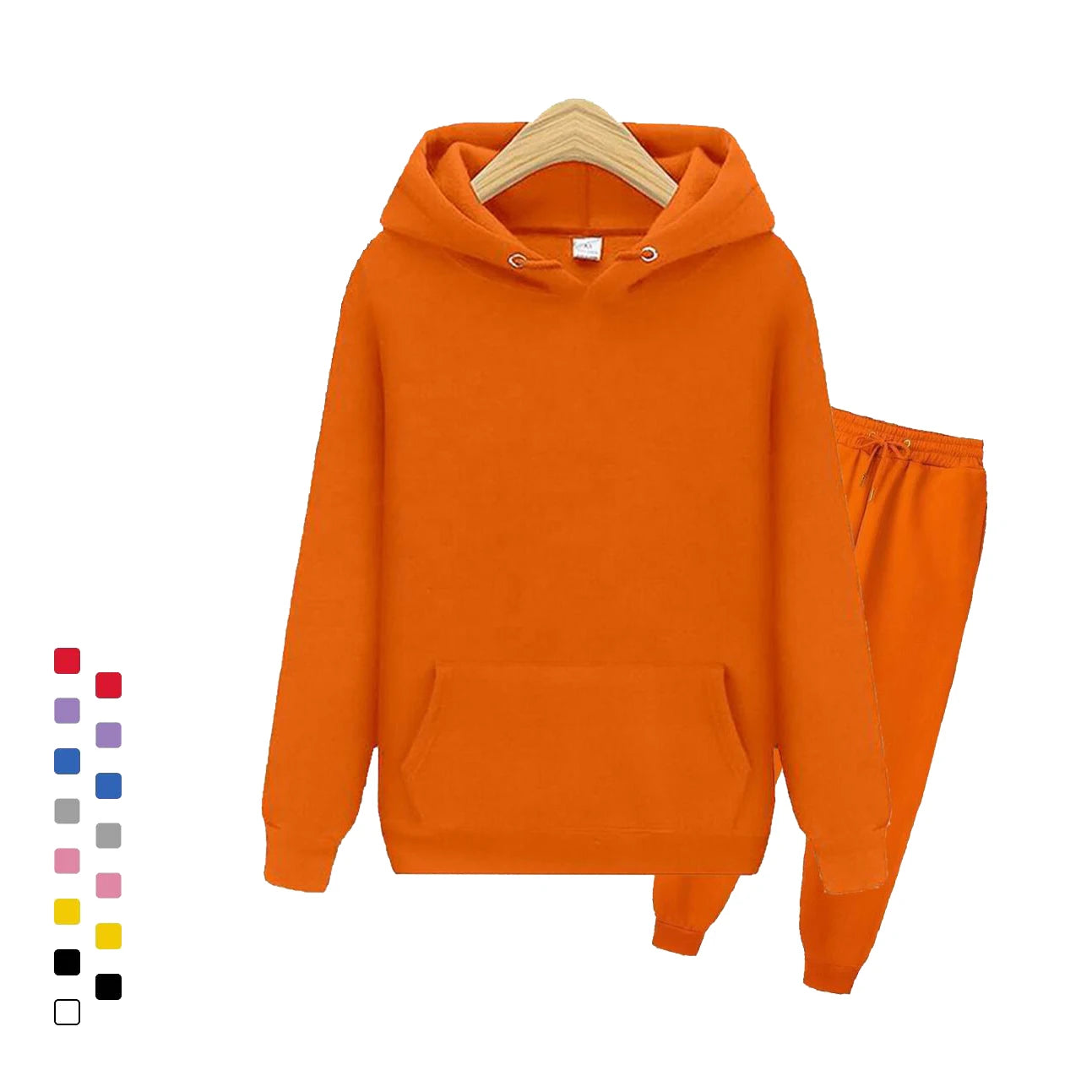 French Terry Cotton Sweatpants Blank Custom Logo Pullover Hooded Crewneck Unisex Jogger Cropped Sweatshirt Hoodies Sets