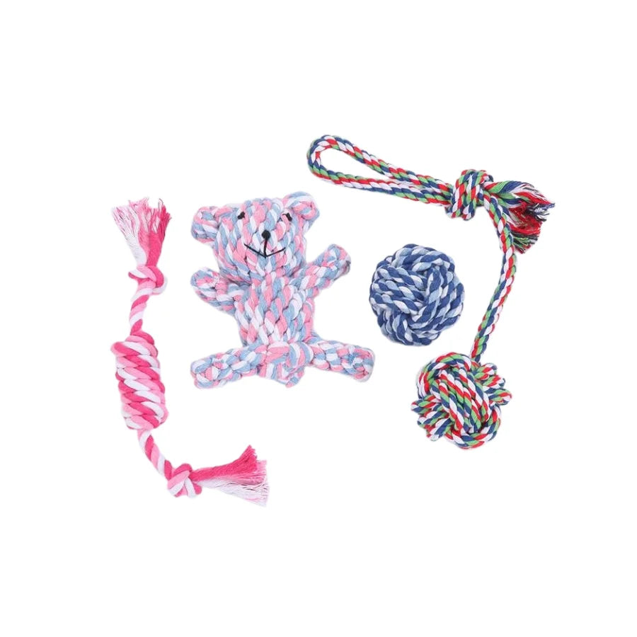 Kangdarpet Dog Toy Teeth Grinder Durable Biting Rope Self-amusement Toy Entertainment for Pets Teddy Bear Toy Pet Supplies