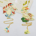 OEM/ODM Customized High Grade Gold-Plated Eco-Friendly Metal Brass Bookmark Clip with Chain Silk Screen Printing