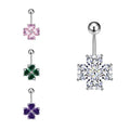 New Arrivals Flashing Heart Zirconia Flower Belly Rings Body Pierced Jewelry Zircon Four Leaf Clover Navel Button Ring