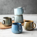 Custom Nordic Retro  Reaction Glaze Ceramic Coffee Mugs for Gift Set Suitable for Product Gifts and Family Gatherings