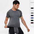 Men's Solid Short Sleeve Compression Workout Shirts Athletic Wear Moisture Wicking Quick Dry Eco-Friendly Active Gym T Shirts