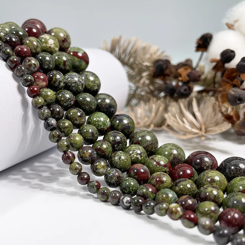 Wholesale Dragon Blood Jasper Jewelry Making Crafts Natural Smooth Dragon Blood Jasper Gemstones Loose Beads