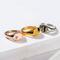 Dainty 18K Gold Plated North Star Ring Waterproof Custom Stainless Steel Cubic Zircon Polaries Signet Ring for Women Men