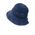 Summer Women Beach Bucket Hat Sun Protection Handmade Straw Crochet Basin Hat