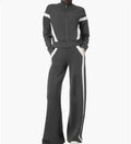 Lounge Sets for Women 2 Piece Striped Track Jacket Wide Leg Sweatpants Zip Sweatshirt Set Casual Outfit Sweatsuits