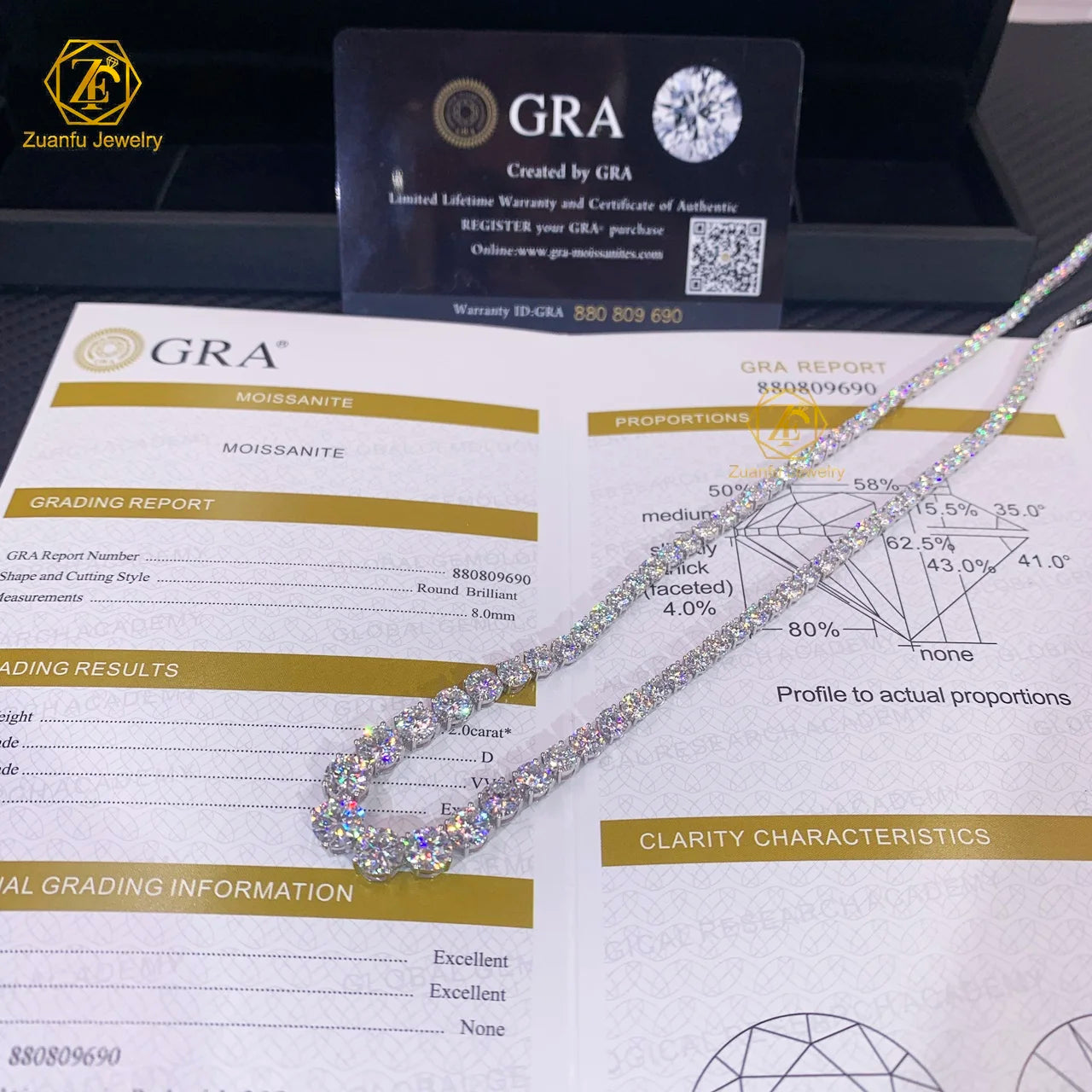 Graduated Riviera Diamond Tennis Necklace 17inches Moissanite  Diamond Tennis Necklace for Her