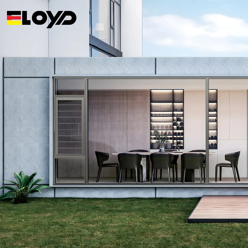 Eloyd Modern American Style Double Anti-Typhoon Casement Windows Residential Window Double Safety Tempered Glass Vertical Louver