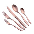 Camping Outdoor Royal American Style Matte Rose Gold Cutlery Set 18/10 Stainless Steel Steak Knife Fork Spoon Copper Metal