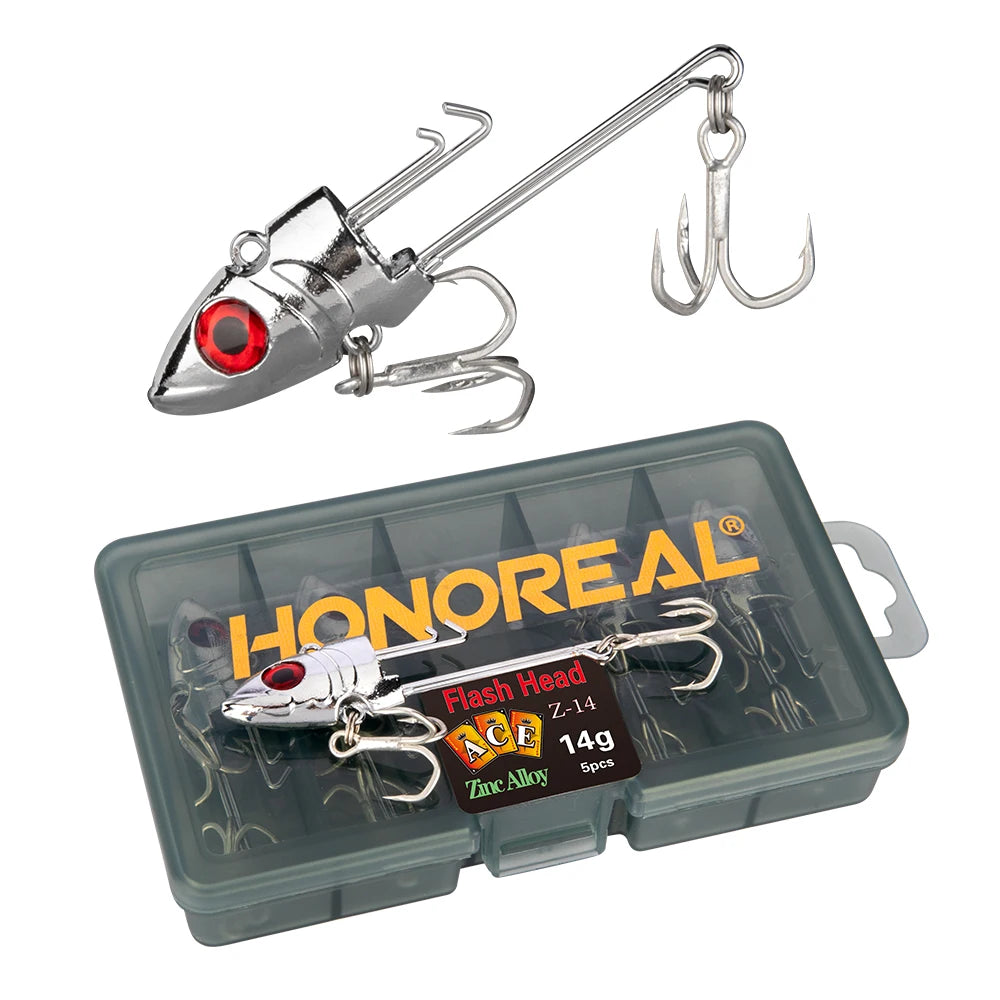 Fishing Lures Zinc Alloy Fish Shape Jig Head Lures 14g Soft Bait Fishing Hook for Bass Trout