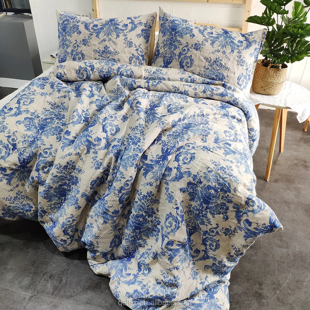Best Sale Luxury New Design Modern Famous Brand Printed 100% Cotton Home Bed Comforter Bed Sheet Bedding Set