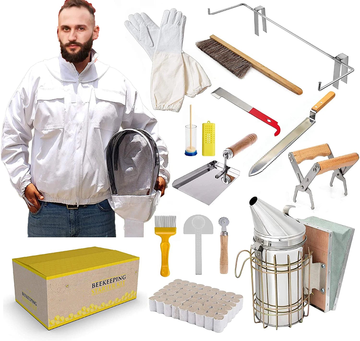 Wholesale Beekeeping Tools Supplies Starter Kit Bee Queen Smoker Brush Gloves Suit Beekeeper Hive Tools Beekeeping Equipment