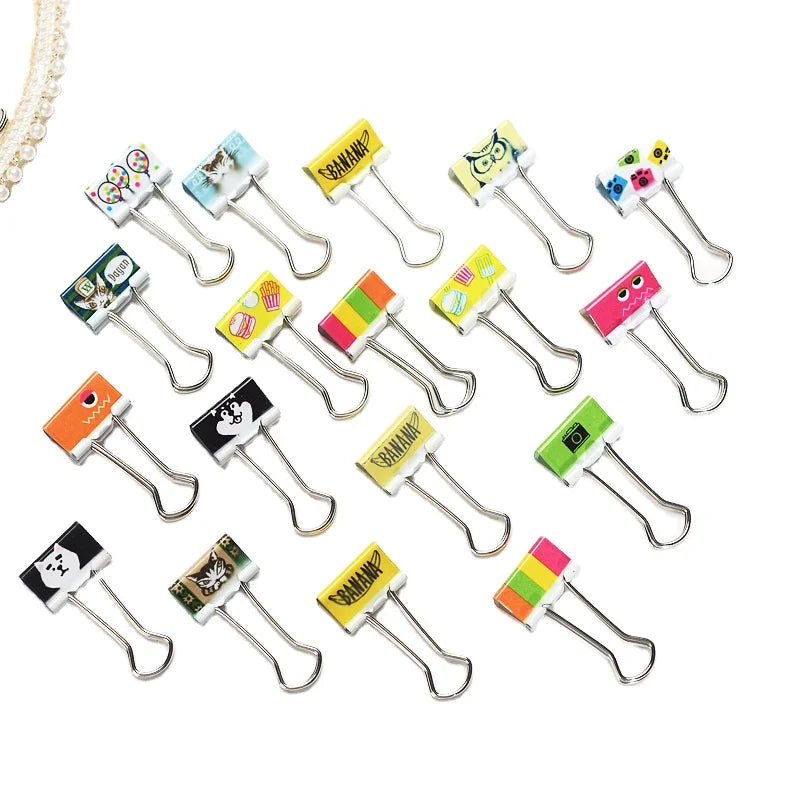 Bulldog Clip Colorful Printed Customized 19mm Metal Paper Clip