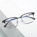 Metal Optical Frame TR90 Blue Eyeglasses Custom Logo Unisex Luxury Eyewear Acetate Material Ready Stock