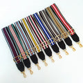 Meetee B-J280 3.8cm Polyester Cotton  and Leather Bag Strap Color Stripe Webbing Adjustable Replace Handbag Stripe Strap