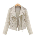 Hot Selling Lace Biker Jacket 2022 Autumn New Brand High Quality Full Lace Outwear Casual Short Jacket Zipper Jacket