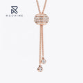 Rochime Fortune Lucky Tassel Sweater Chain Necklace 925 Sterling Silver Rhodium Plated Fashion Jewelry Necklaces for Women