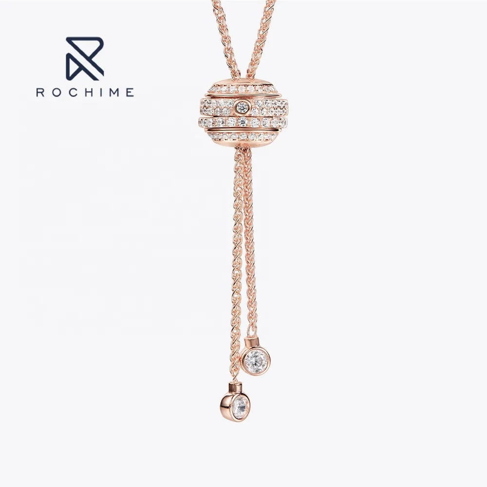 Rochime Fortune Lucky Tassel Sweater Chain Necklace 925 Sterling Silver Rhodium Plated Fashion Jewelry Necklaces for Women