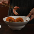 Wholesale 6/7.5/9 Inch Eco-Friendly Porcelain Sea Food Salad Bowl Round White Dinnerware for Hotel and Home Use