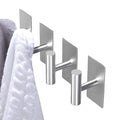 Bathroom Modern Perforated Mounted Metal Towel Hooks Silver Rectangular Bottom Elephant Trunk Towel Hooks