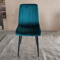 Luxury Nordic Green Blue Upholstered Velvet Fabric Dining Chairs for Dining Room Table