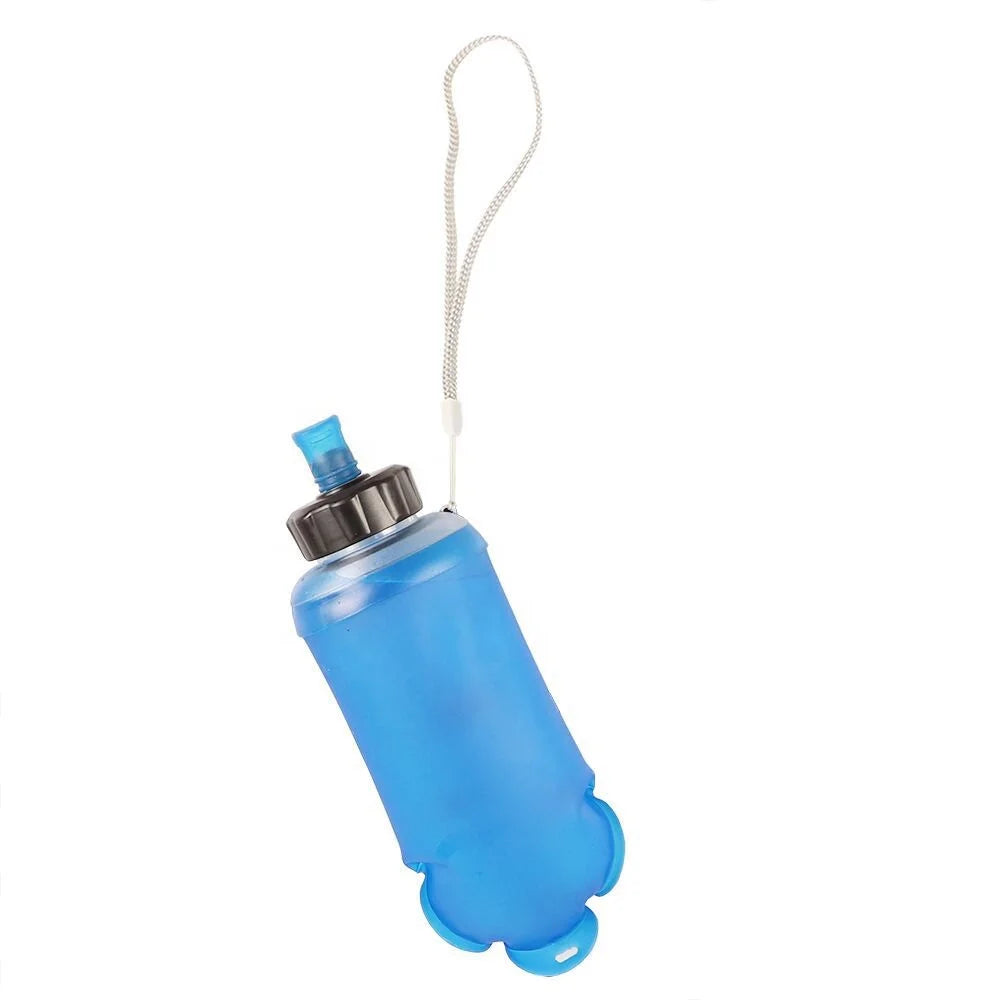 OEM ODM Collapsible 150ml 350ml 500ml TPU Soft Water Bottle Blue Green Gray Eco-Friendly Silk Screen Printing Sports Bicycle