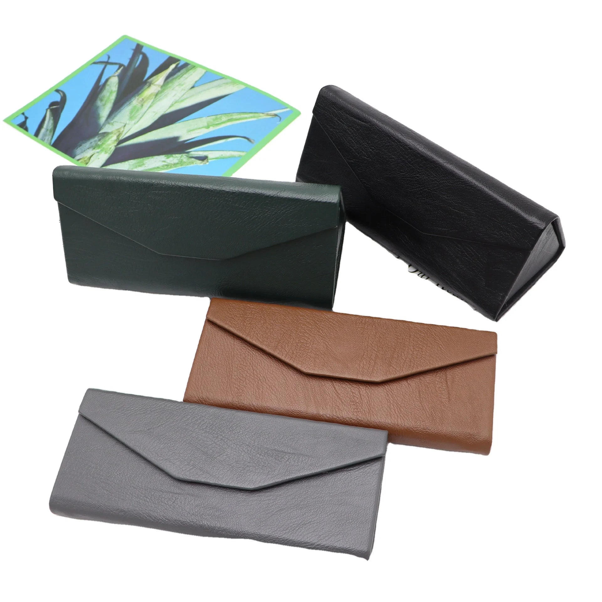 Wholesale Factory Hot Sale Bulk Folding Glasses case Box Packaging Sunglasses Leather case Luxury Sunglasses Packaging