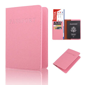 Colorful PU Leather Travel Passport Holder Cover Wallet with Card Slot Ticket Holder for Women