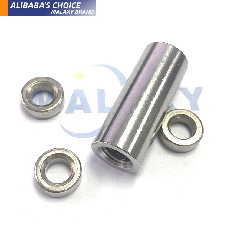 MALAXY Wholesale Custom Stainless Steel M3-m12 Thickened Long Cylindrical Nut Round Coupling Nuts