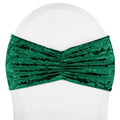 Elegant Velvet Stretch Elastic Chair Tie Backs Ruffle Chair Sashes for Wedding Event Party Decoration