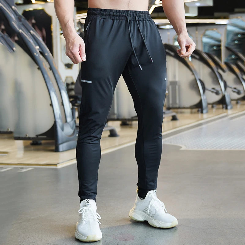 Elastic Men Running Trousers Workout Jogging Pants Gym Sport Joggers Athletic Casual Outdoor Fitness Sweatspant