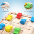 Children's Educational DIY Parking Toy Puzzle Game for Logic Thinking & Moving Car Out of Library Plastic & Wood Material