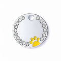 DIY Hot Selling Manufacturer'S Spot Supply Round Diamond Studded Glue Dropping Alloy Dog Tag Products Can Be Engraved