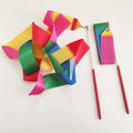 Cheap Price 29CM Stick Handle 2M Colorful Gradient Color Pink Blue Artistic Rhythmic Gymnastics Dance Ribbon for Children