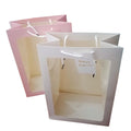 Luxury Paperboard Gift Bag with Transparent Window Flower Design Offset Printing Customizable Size & Handle