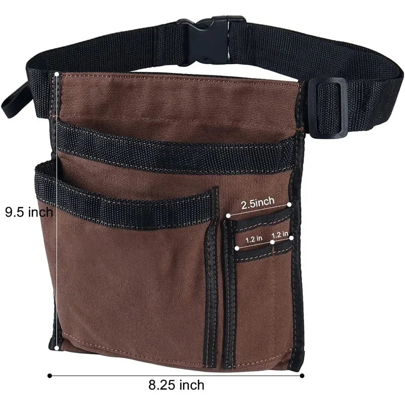 Waist Pouch Belt Canvas Tool Belt Quick Release Carpenter Construction Work Apron Tool Storage Pouch Belt