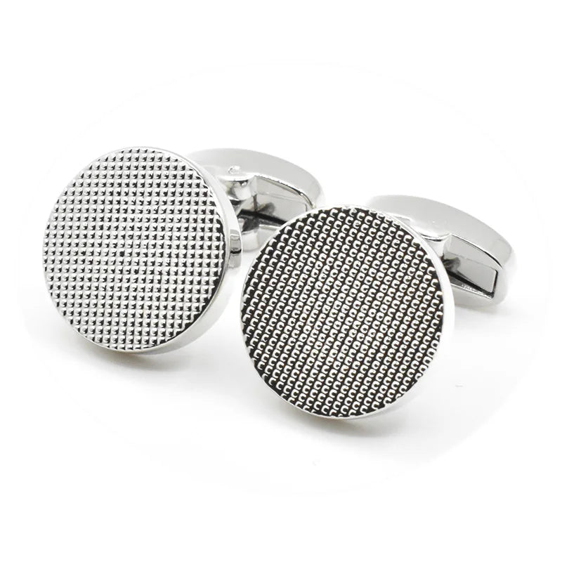 Wholesale Simple Texture Elegant Cufflinks Custom Mens Suit Shirt Fashion Accessory Wedding Tuxedo Trendy Jewelry Gift Set