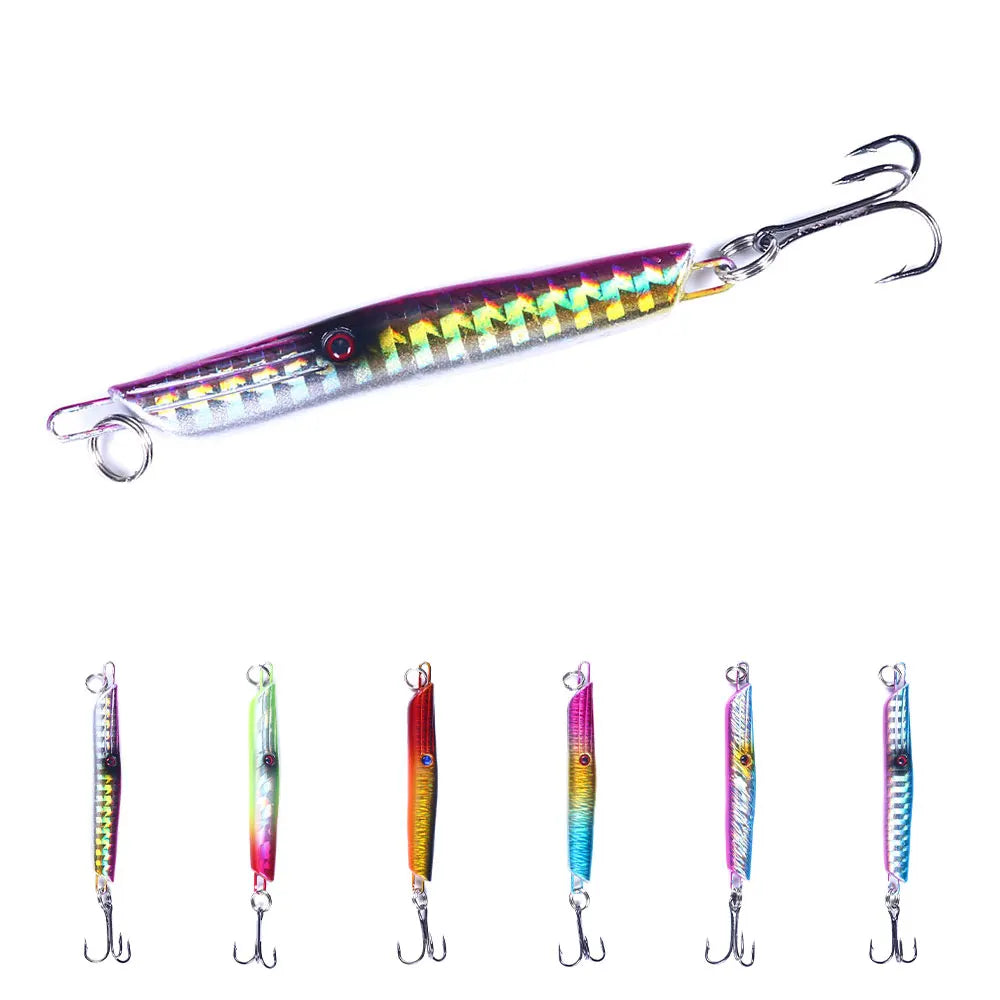Wholesale LB028 6.7cm 13g Metal Jig Bait Sinking Lead Jigging Fishing Lures with 3D Eyes