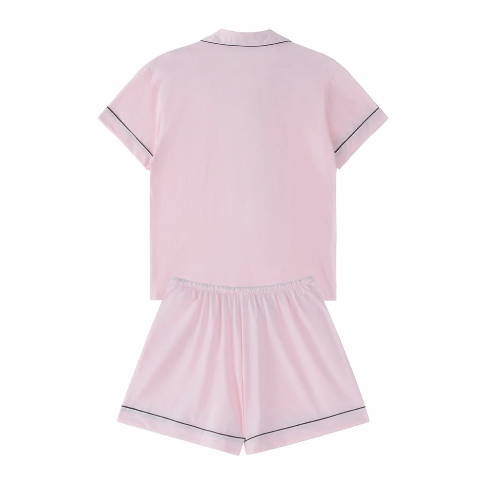 FUNG 6056 Cozy and Popular Short Style Solid Cotton Pajamas for Women