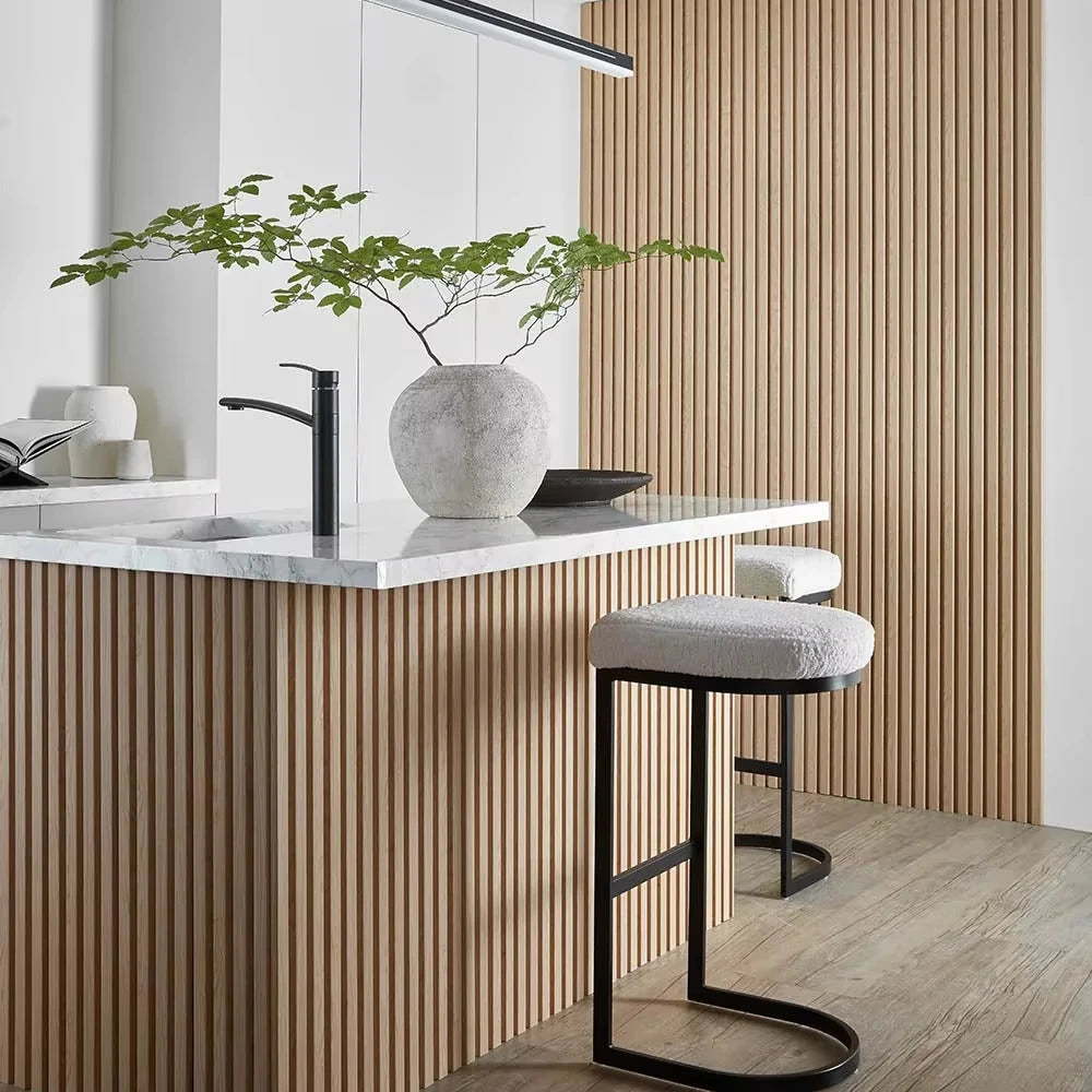 Slat Wall Panel Interior Design Wood Slat Acoustic Panels for Wall and Ceiling 3D Wall Slat Art Acoustic Wood Wall Panels