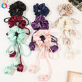 QIYUE Satin Tulip Pendant Streamer Large Hair Band Hair Tie Bow Head Tie Accessories Women's Hair Accessories