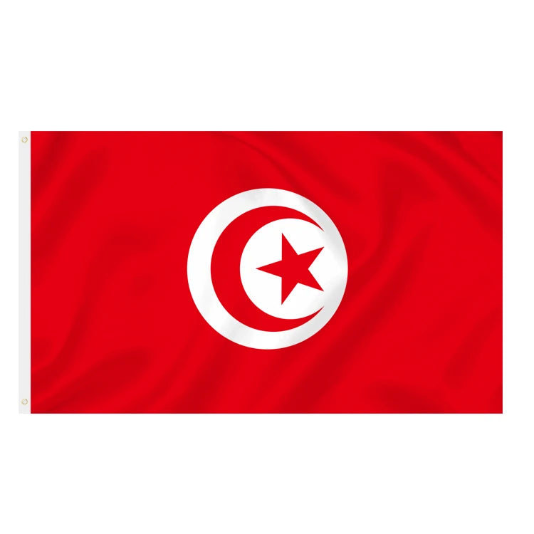 Store's Discounted Tunisia National Flag Silk Screen Printed Polyester/Nylon Portable Lightweight Design for Parades